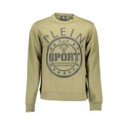 Plein Sport Grön Logo Sweatshirt Bomullsblandning Green, Herr