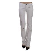 Costume National Vit Slim Fit Bomullsjeans White, Dam