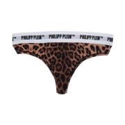 Philipp Plein Leopardmönstrad Trosförpackning Brown, Dam