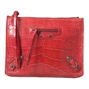 Balenciaga Exotisk Röd Alligatorläder Clutch Red, Dam