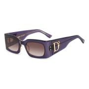 Dsquared2 Violet Beige Brown Shaded Solglasögon Purple, Dam