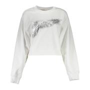 Guess Stiligt vitt bomulls sweatshirt med logotyptryck White, Dam