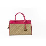 Michael Kors Carmine Pink Signature Duffle Crossbody Väska Beige, Dam