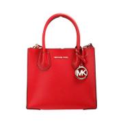 Michael Kors Röd Pebble Läder Messenger Väska Red, Dam