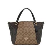 Coach Blockerad signatur canvas topp dragkedja satchel Multicolor, Dam