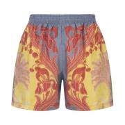 Etro Multifärgad Sommar Tryck Siden Shorts Multicolor, Dam