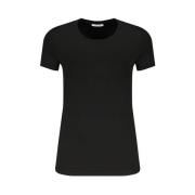 Patrizia Pepe Svart T-shirt med korta ärmar och strass Black, Dam