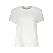 Patrizia Pepe Snygg Rundhals T-shirt i Ekologisk Bomull White, Dam