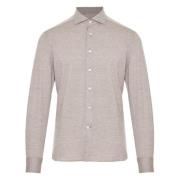 Corneliani Jersey Bomull Cashmere Skjorta Beige, Herr