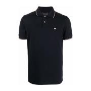 Emporio Armani Blå Logo-Broderad Polotröja Blue, Herr