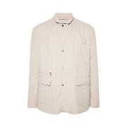 Kiton Beige Vadderad Jacka med Kerf Krage Beige, Herr