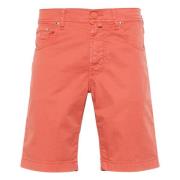 Jacob Cohën Bomull Lyocell Shorts med Fickor Red, Herr