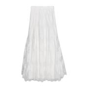 IVY OAK Spets Flared Bridal Maxi Kjol White, Dam