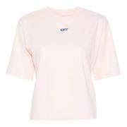 Off White Pinkflower Arrow Boxy Tee Pink, Dam