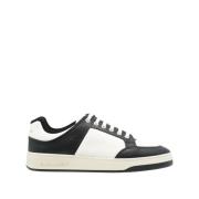 Saint Laurent Svart Vit Läder Låg-Top Sneakers Multicolor, Herr