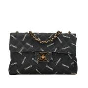 Chanel Vintage Pre-owned Canvas axelremsvskor Black, Dam