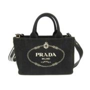 Prada Vintage Pre-owned Denim axelremsvskor Black, Dam