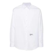 Dsquared2 Vit Bomull Poplin Skjorta Logo Print White, Herr