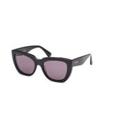 Max Mara Shiny Black Smoke Solglasögon Black, Unisex