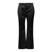 Nina Ricci Satin Flare Byxor med Fickor Black, Dam