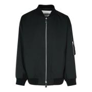 Jil Sander Svart Oversized Jacka med Dragkedja Black, Herr