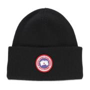 Canada Goose Svart ullhatt beanie för pojkar Black, Herr