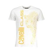 Cavalli Class Kortärmad Tryckt Logotyp T-shirt White, Herr