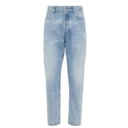 Brunello Cucinelli Slim-Fit Tvättad Denim Jeans Blue, Herr