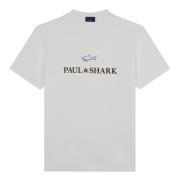 Paul & Shark Casual Bomull T-shirt White, Herr