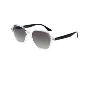 Ray-Ban Geometriska solglasögon för rockstil Gray, Unisex