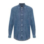 Dondup Denim Button-Up Skjorta Blue, Herr