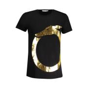 Trussardi Svart Bomull Logo Print T-shirt Black, Dam