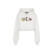 Dolce & Gabbana Blommigt Tryckad Cropped Huvtröja White, Dam