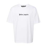 Palm Angels Logo Print Crew Neck T-shirt White, Herr