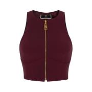 Elisabetta Franchi Stilren Cropped Top för Kvinnor Red, Dam