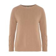 Max Mara Kamel Bomull T-shirt Harald Brown, Dam