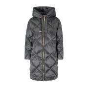 Max Mara Vadderad Trefe Svart Jacka Black, Dam