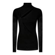 Pinko Svart Turtleneck Tröja Mononoke Black, Dam