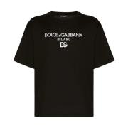 Dolce & Gabbana Svart Bomull T-shirt med Logo Black, Herr