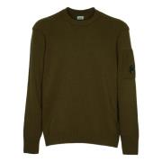 C.p. Company Lamull Crew Neck Stickad Tröja Green, Herr