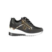 Laura Biagiotti Svart Polyester Sneaker med Dragkedja Black, Dam