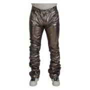 Dolce & Gabbana Metallic Silver Casual Pants Gray, Herr