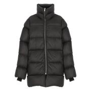 Rick Owens Quiltad Svart Dunjacka Hög Hals Black, Dam