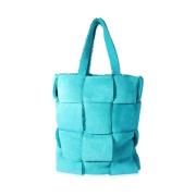 Bottega Veneta Vintage Pre-owned Mocka totevskor Blue, Dam