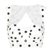 Dolce & Gabbana Polka Dot Bustier Top White, Dam