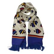 Dolce & Gabbana Lyxig Fisktryck Sidenscarf Multicolor, Herr