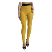 Dolce & Gabbana Hög midja gul leggingsbyxor Yellow, Dam