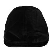 Dolce & Gabbana Svart Bomull Newsboy Cap Black, Herr