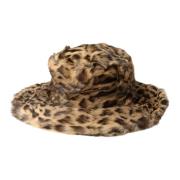 Dolce & Gabbana Leopard Hinkhatt Brun Päls Brown, Dam