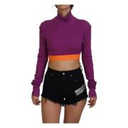 Dolce & Gabbana Lyxig Lila Turtleneck Sweater Purple, Dam